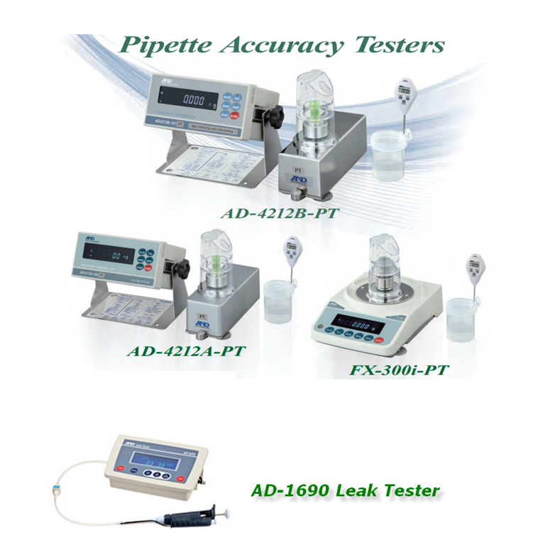 A&D Pipette Accuracy and Leak Testers