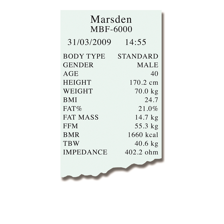 Marsden TP-2100 printout