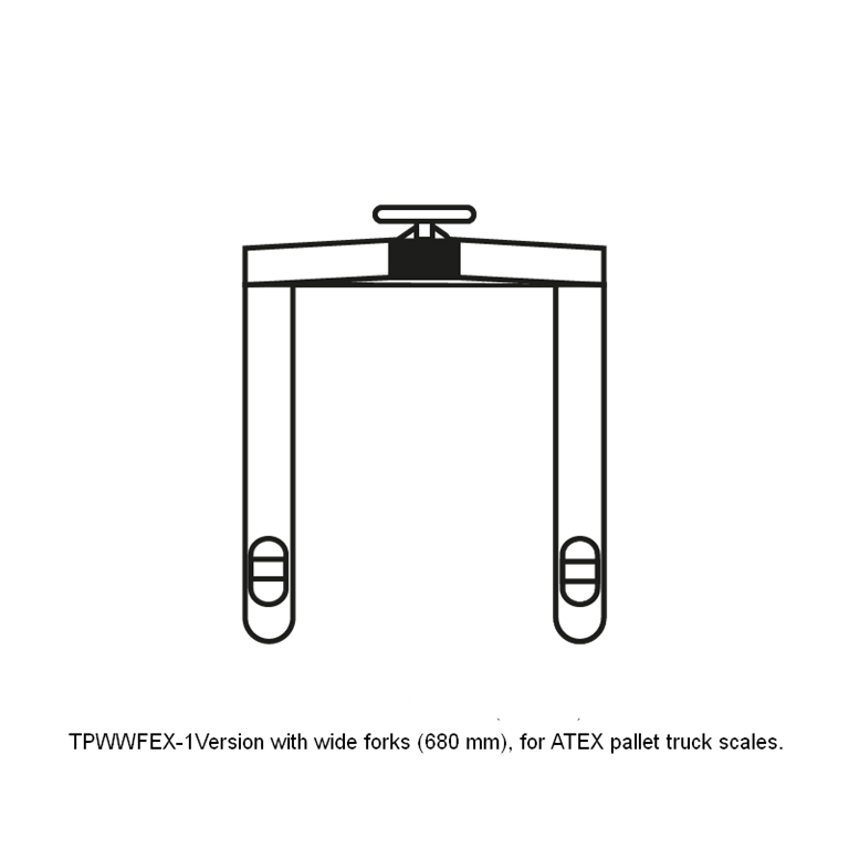 Dini Argeo TPWWFEX-1	Version with wide forks (680 mm), for ATEX pallet truck scales